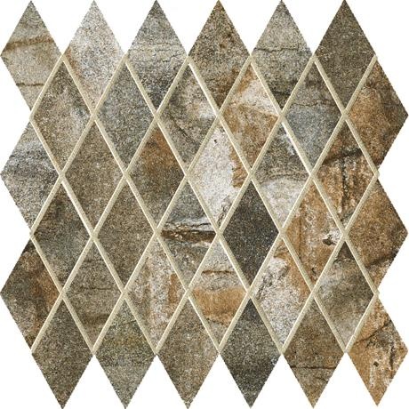 Vesale Stone Moss Porcelain Mosaic - 2" X 3 1/2" Diamond - Matte, Per Pack: 10 Enter Quantity In Pcs