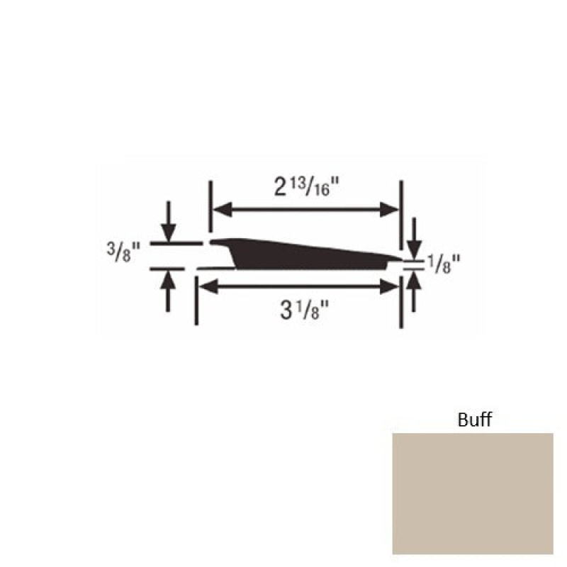Solid 67 Buff Rubber Rolling Traffic Transition