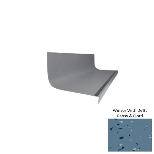 Spextones Winsor With Delft Pansy & Fjord Type 1975 With Flush Ribbed / Smooth Insert Distinct Designs Rubber - 20 3/8" X 72" Stair Tread - Hammered