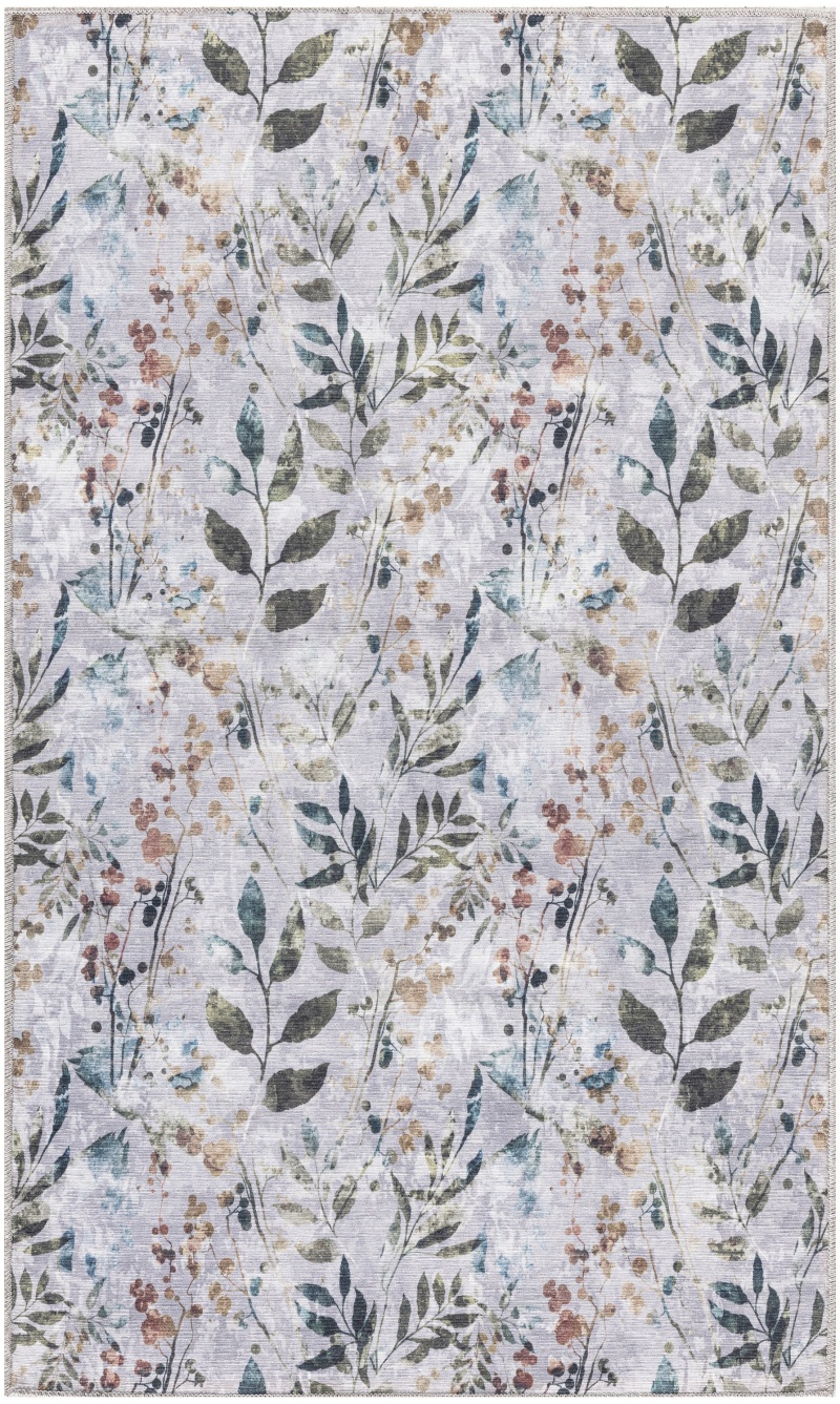 Nourison Washables Grey Multicolor Cotton Blend Area Rug – 3 ft x 5 ft