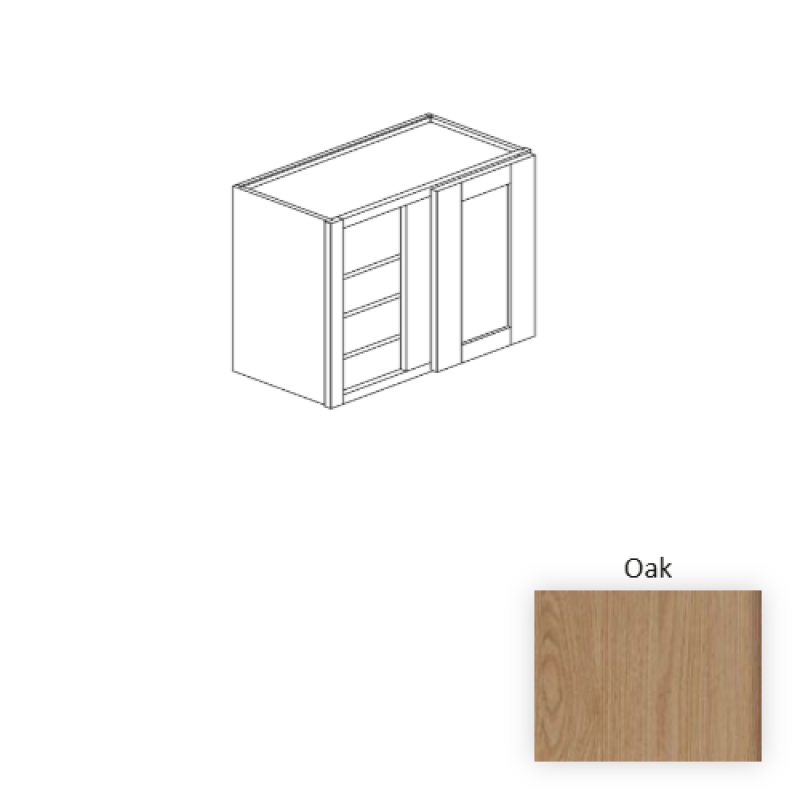 Oak Wood Kitchen Corner Blind Base Cabinet - 30" X 12" X 39" (Assembly Required) - Oak