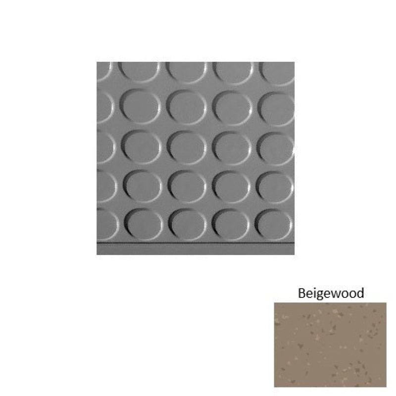 Symmetry 97 Beigewood Vantage Raised Circular 15" Depth Rubber (Sq) Stair Tread With Dupont Kevlar - Textured