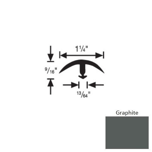 Flextones Graphite Vinyl 161 Snap Down Edging, 1 1/4" x 12 ft