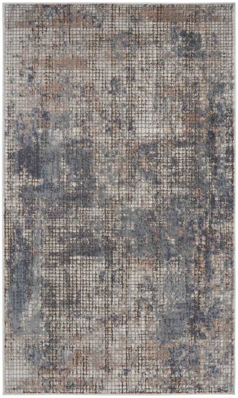 Quarry Qua02 Blue / Beige Polypropylene Modern Area Rug