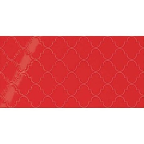 Showscape Currant Arabesque Pattern Ceramic Tile - Gloss Textured - 12" X 24"