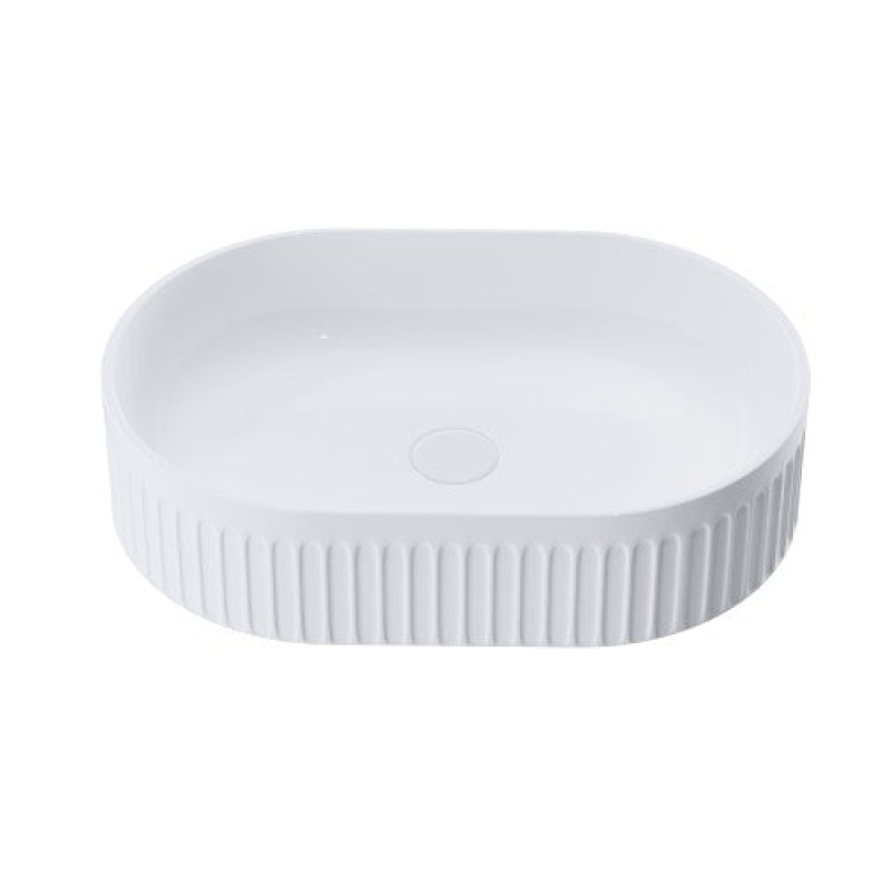 White Ceramic Vessel Bathroom Sink - 12 5/8" X 19 1/4" X 4 3/4" - Glossy