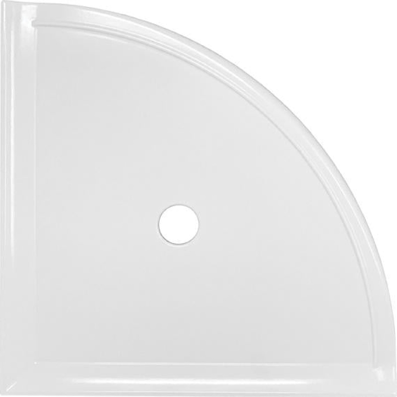Bathroom Accessories Frost White Resin & Ceramic Corner Shelf Flatback- 5" Radius - Glossy