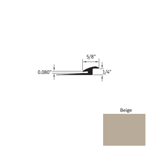 Beige Vinyl Slim Line Transition Trim