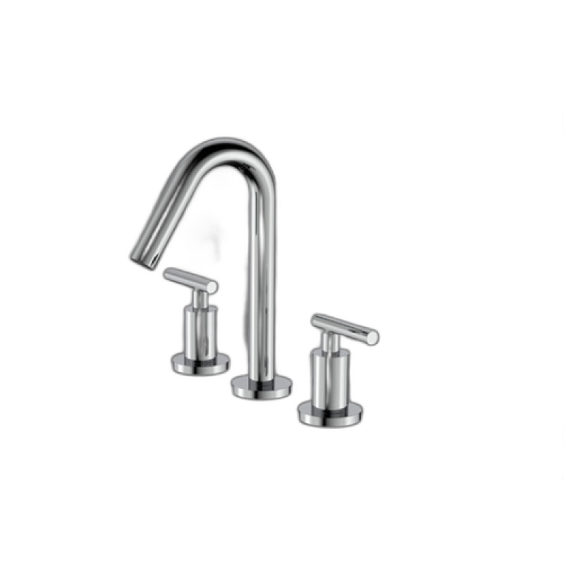 Chari Chrome Bathroom Faucet - Double Handle / Three Hole - Chrome