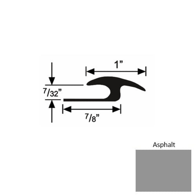 Roppe Solid 50 Asphalt Rubber Tile / Carpet Joiner - 7/8" X 9 Ft (108") X 7/32"