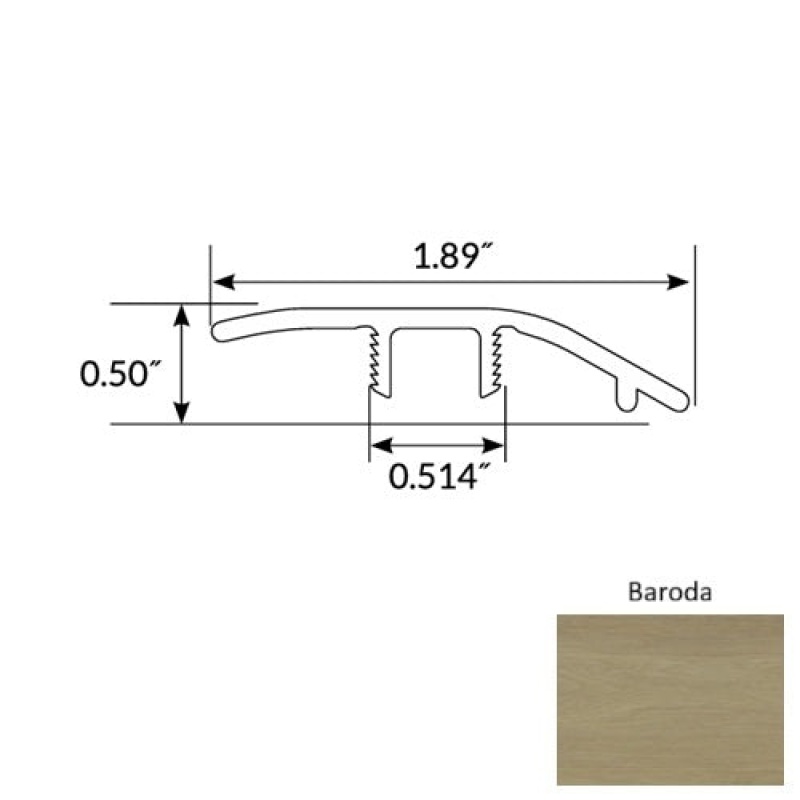 Diamond Baroda Luxury Vinyl Moulding / Trim - 94" Reducer - Commercial Ceramic Bead Uv Coating