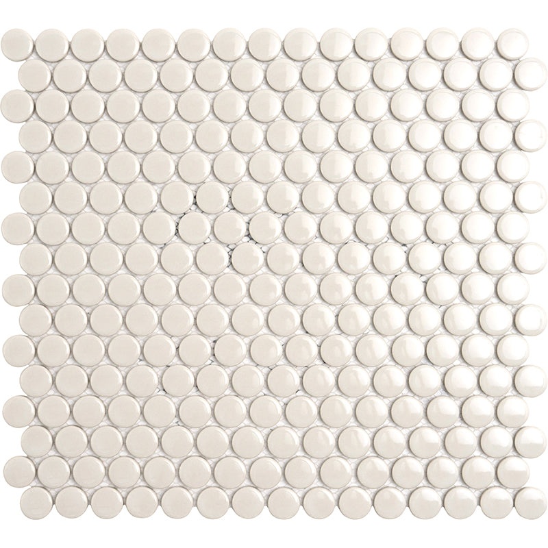 Orbit Moon Rock Porcelain Mosaic - 0.75" X 0.75" Penny Round - Glossy