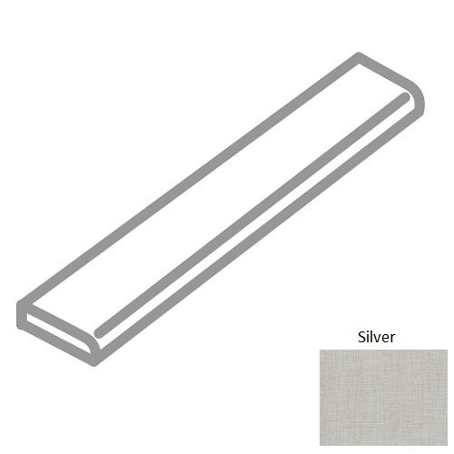 Dagny Fabrique Silver Porcelain Floor & Wall Trim - 3" X 24" Surface Bullnose - Matte