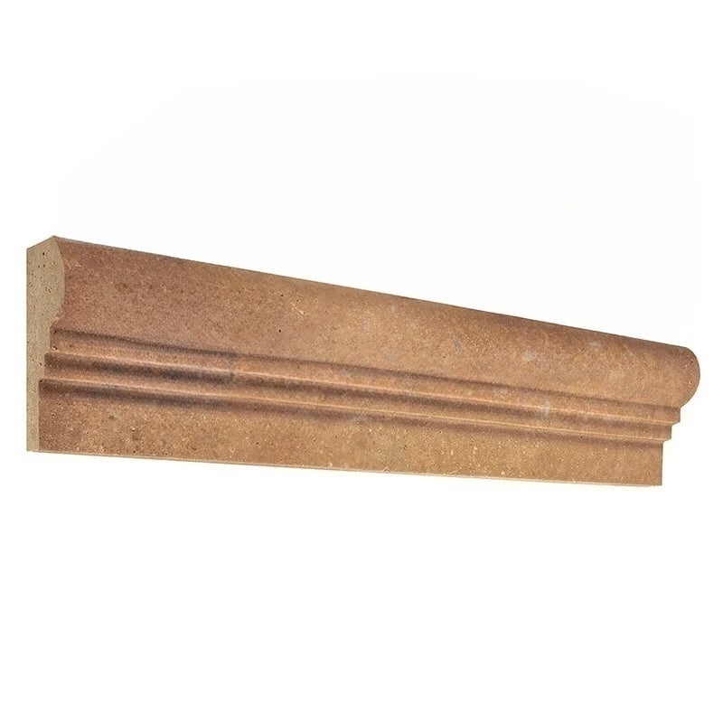 Noche Cross Cut Travertine Liner - 2 1/2" X 12" Double Step Chair Rail - Unfilled & Honed