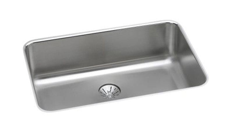 Eluh2416pd Lustertone Classic Stainless Steel Undermount Single Bowl Kitchen Sink - 26 1/2" X 18 1/2" X 8" - Stainless Steel