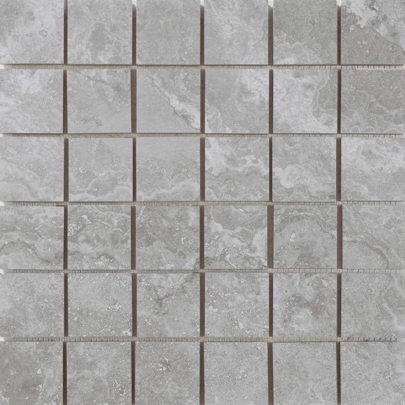 Cipriani Grey Porcelain Mosaic - 2" X 2" - Matte