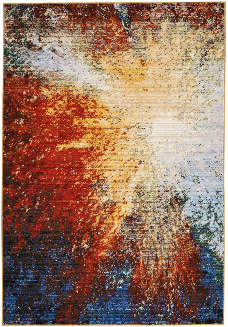 Chroma Crm02 Red Flare Wool Blend Modern Area Rug