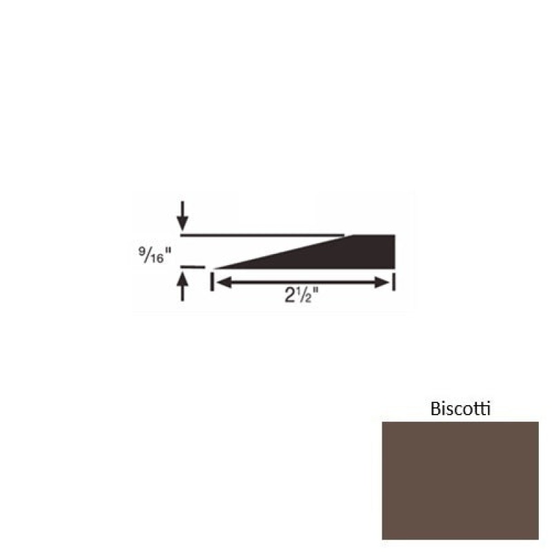 Solid 49 Biscotti Rubber Transitional Reducer - 2 1/2" X 9 Ft (108") X 9/16"