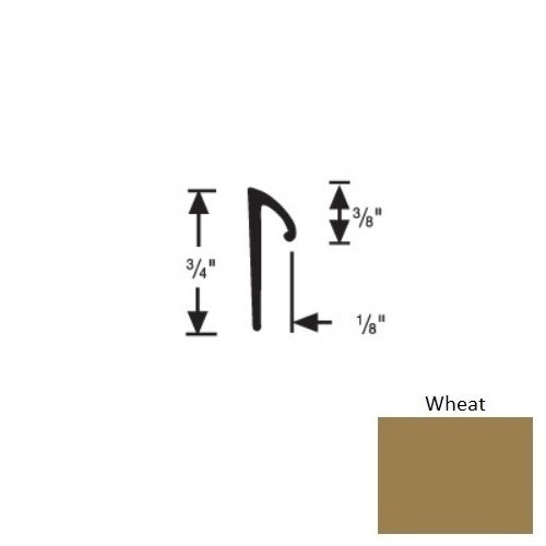 Flextones Wheat Vinyl 197R Tapered Resilient Cove Cap - 3/8" X 12 Ft - Thermoplastic