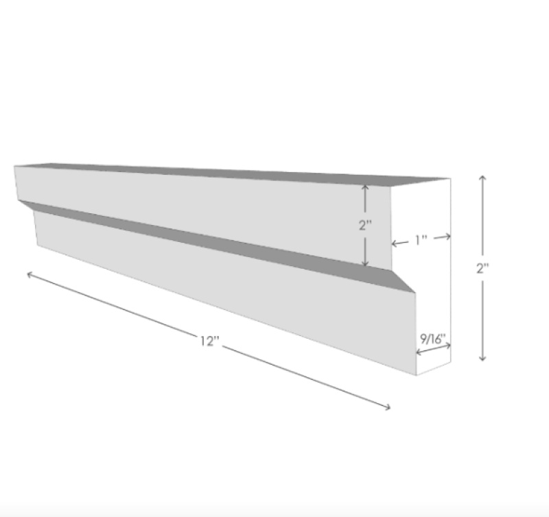 Tuscan White Limestone Liner - 2" X 12" F5 Chair Rail - Honed