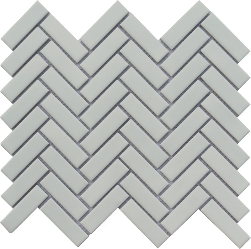 Impact Gray Porcelain Mosaic - Herringbone - Matte