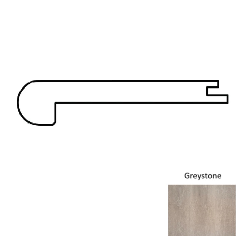 Nuvo Max 8 Haywood Greystone Luxury Laminate Wood Moulding / Trim - 4.53" X 94.48" Flush Stair Nose - Aluminum Oxide