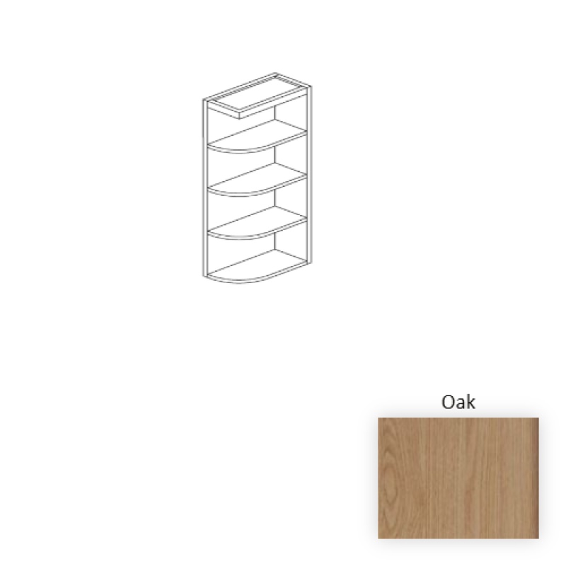 Oak Wood Kitchen Wall End Shelf 9" x 12" x 42"