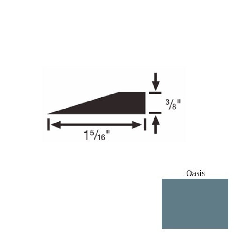 Solid 26 Oasis Rubber Reducer Strip - 1 5/16" X 9 Ft (108") X 3/8"