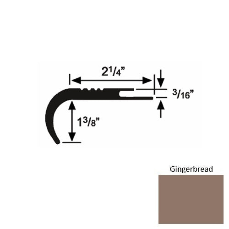 Roppe Solid 18 Gingerbread Rubber Undercut Carpet Nosing