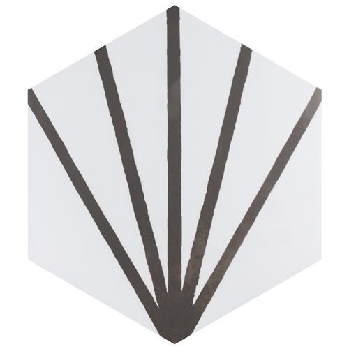 Horizon Dawn Nero Ceramic Tile - Matte - 7 3/4" X 9" Hexagon