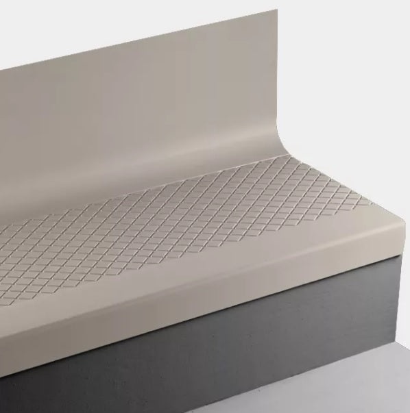 Johnsonite Canvas Diamond Rubber Moulding / Trim – 19" x 48" Angle Fit Stair Tread with Riser (Sq), Textured
