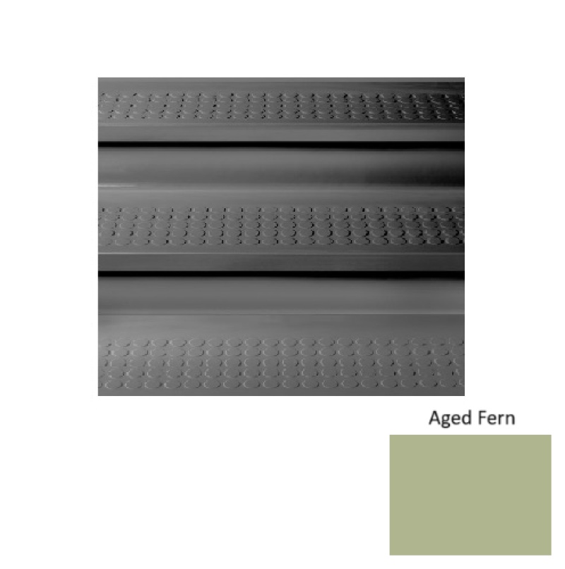 Solid 96 Aged Fern Vantage Raised Circular Rubber (Sq) Stair Tread With Riser - Textured