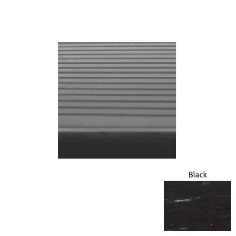 Marbleized 80 Black Light Duty Rib Rubber (Sq) With Safety Yellow Abrasive Strip Stair Tread - Ribbed