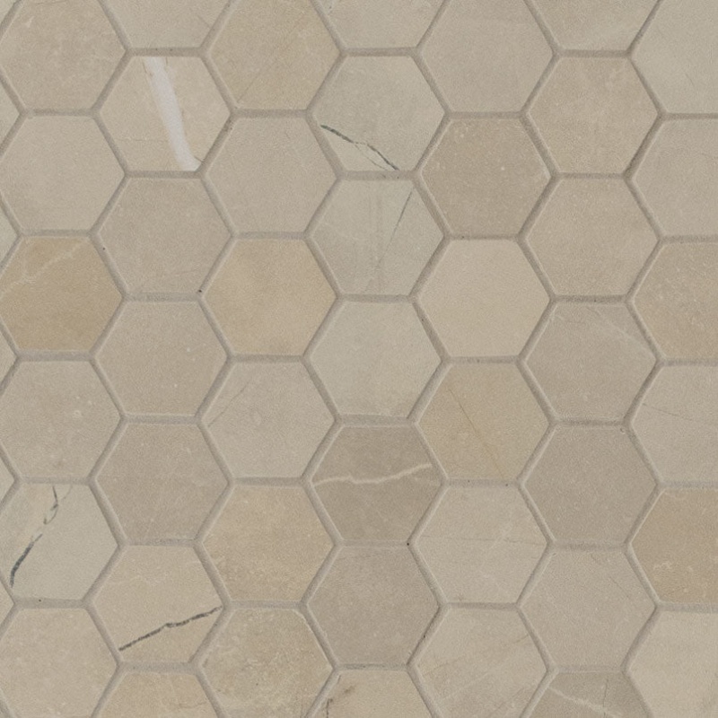 Sande Cream Porcelain Mosaic - 2" x 2" Hexagon - Matte