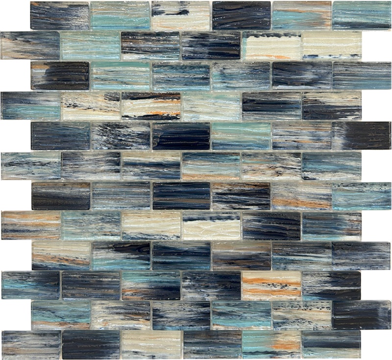 Ocean Bliss Glass Mosaic - 1" X 2" - Polished