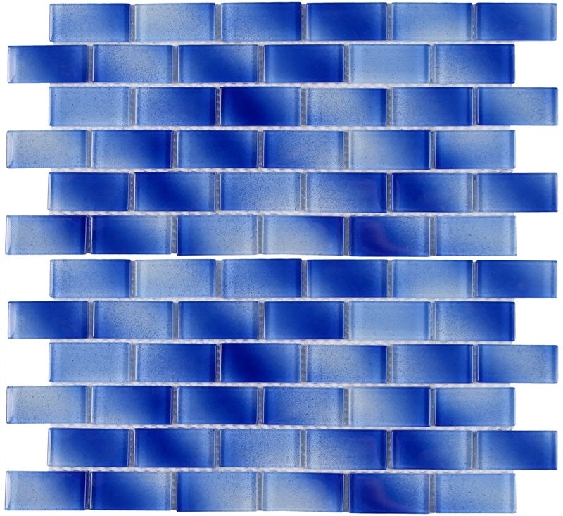 Aquatica Alpha Cobalt Glass Mosaic - 1" X 2" Staggered - Glossy