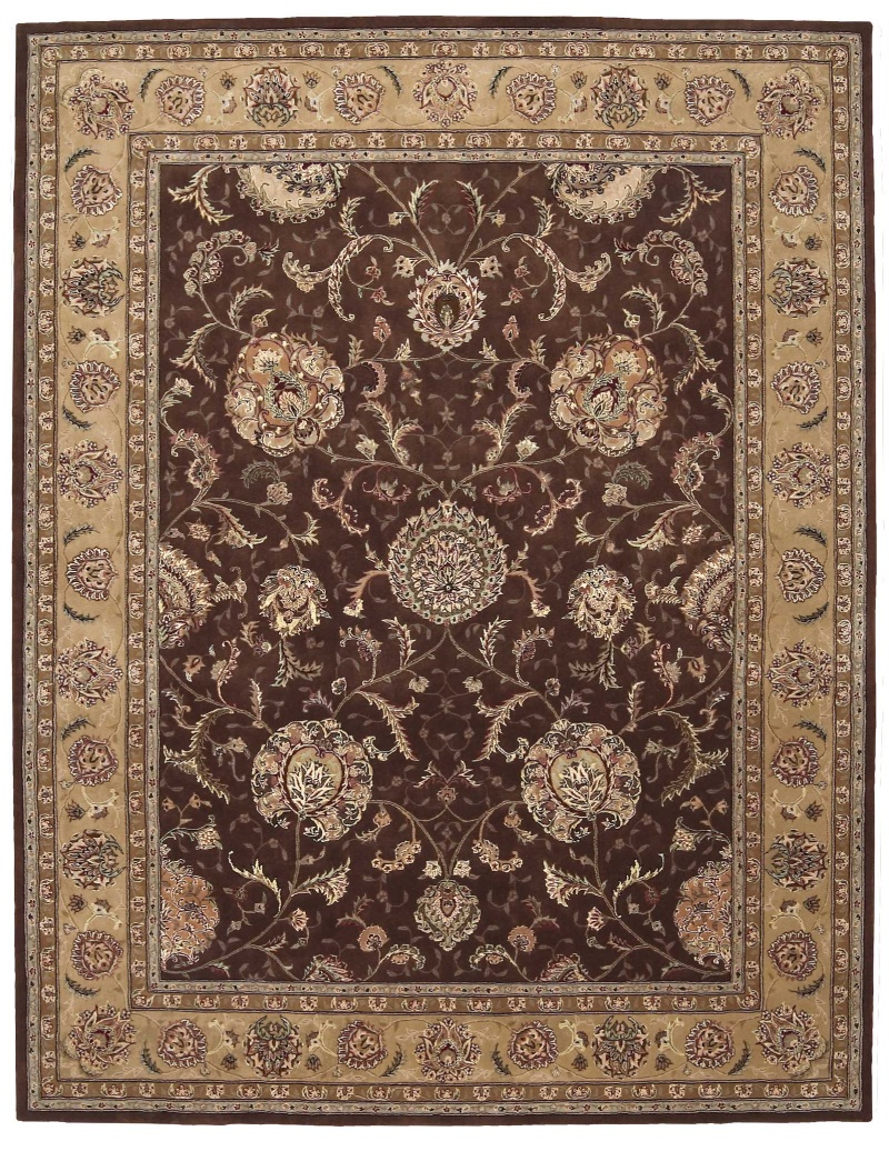 Nourison 2000 Brown Wool Blend Traditional Area Rug - 9 Ft X 12 Ft - Brown