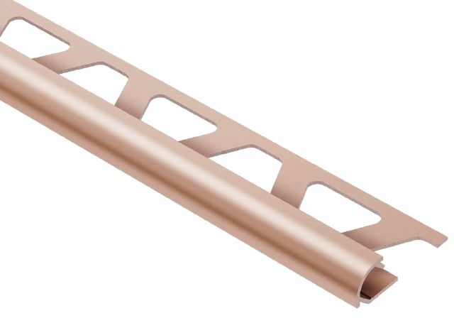 Rondec Bullnose Metal Tile Edging Trim - Satin Copper Anodized Aluminum