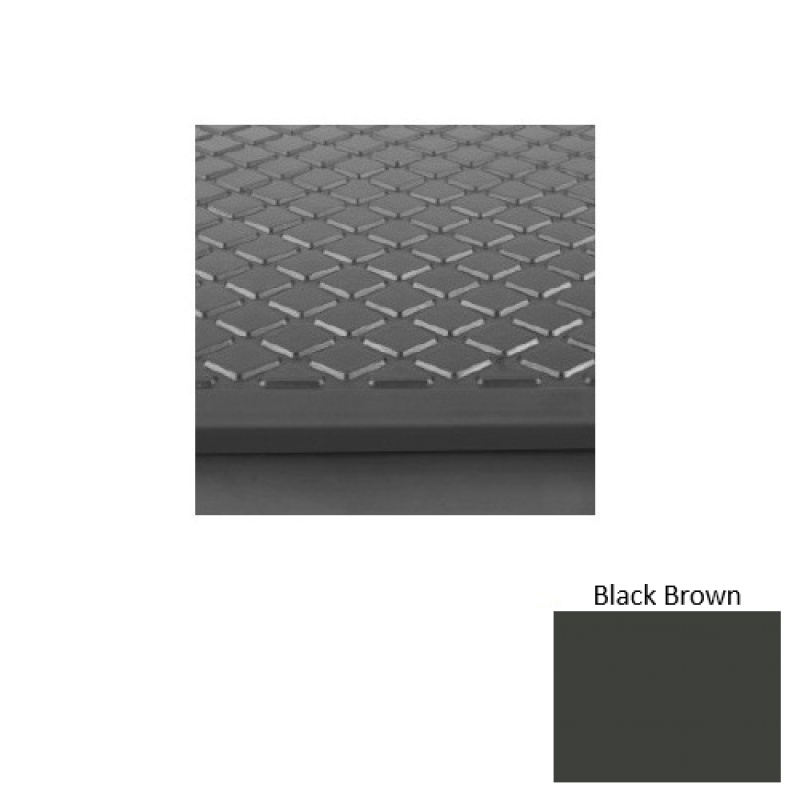 Solid 30 Black Brown Diamond Rubber (Sq) Stair Tread With Dupont Kevlar - Textured