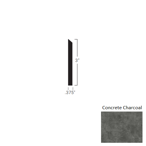 Johnsonite Concrete Charcoal Rubber Masquerade Wall Base