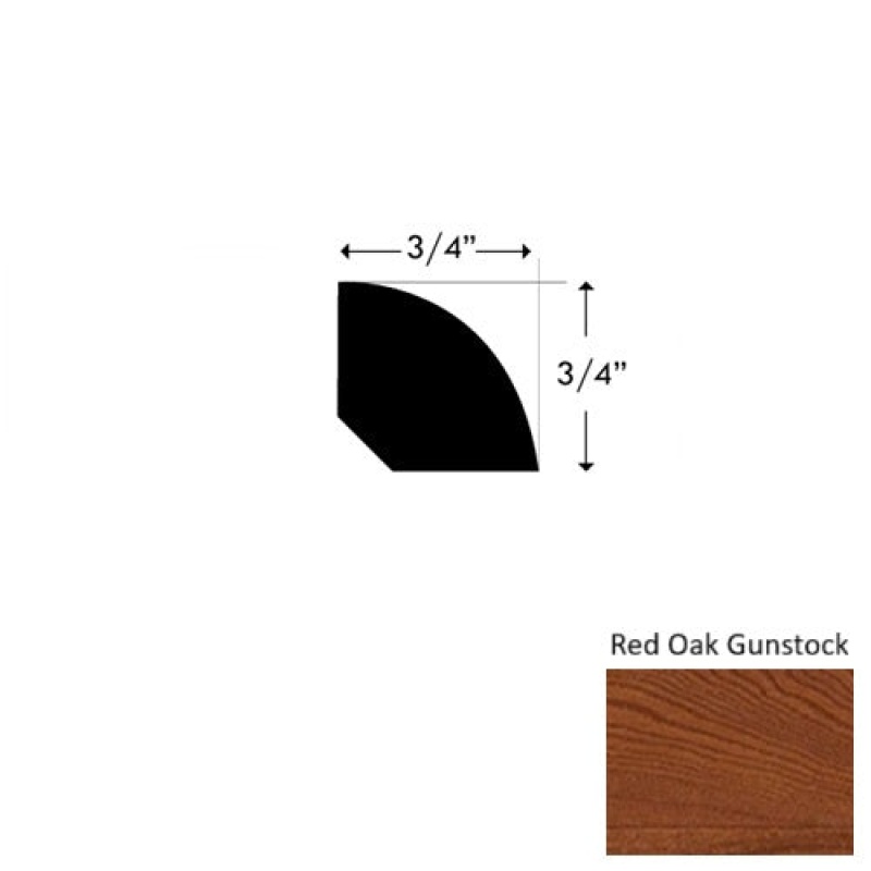 Heritage Solid Red Oak Gunstock Quarter Round Trim