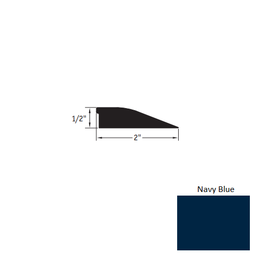 Johnsonite Navy Blue Vinyl Moulding / Trim - 1/2" X 12 Ft (144") Carpet Reducer - Carpet Reducer