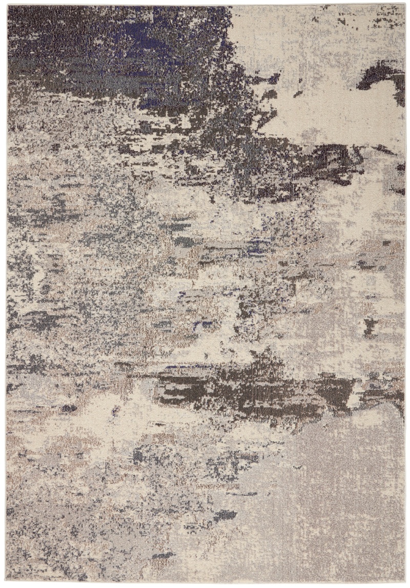Celestial Ces02 Ivory / Grey Polypropylene Modern Area Rug