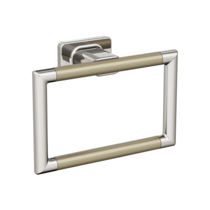 Esquire Zinc & Stainless Steel Wall Mounted Towel Ring - Polished Nickel / Golden Champagne - 7 7/16" (189 Mm) Length