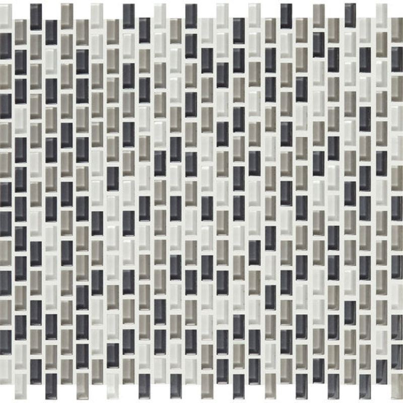 Color Appeal Renewal Silver Spring Glass Mosaic - 3/8" X 3/4" Brick - Glossy
