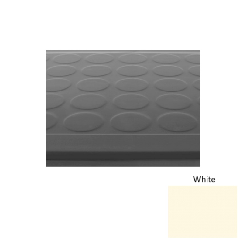 Solid 92 White Low Profile Raised Circular Rubber (Sq) Stair Tread - Textured
