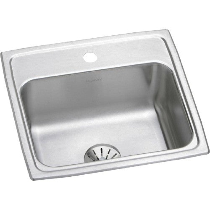 Lr1919pd1 Lustertone Classic Stainless Steel Drop In Single Bowl Kitchen Sink - 19 1/2" X 19" X 7 1/2" With 1 Hole - Stainless Steel