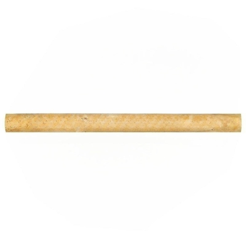 Golden Sienna Travertine Liner - 1" X 12" Dome (Cane) - Unfilled & Honed