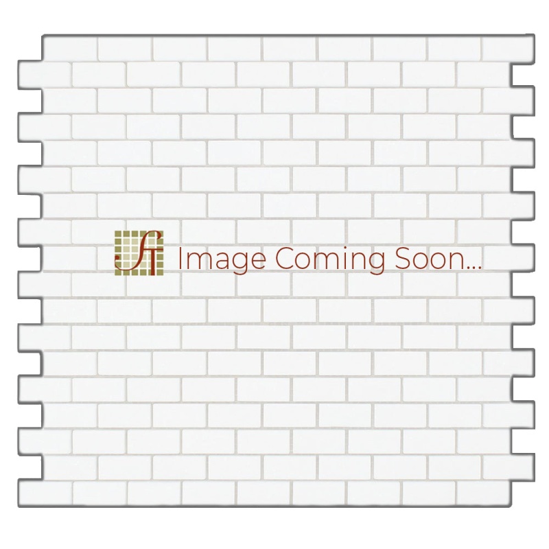 White Pearl Marble Mosaic - 5/8" x 1 1/4" Baby Brick - Polished