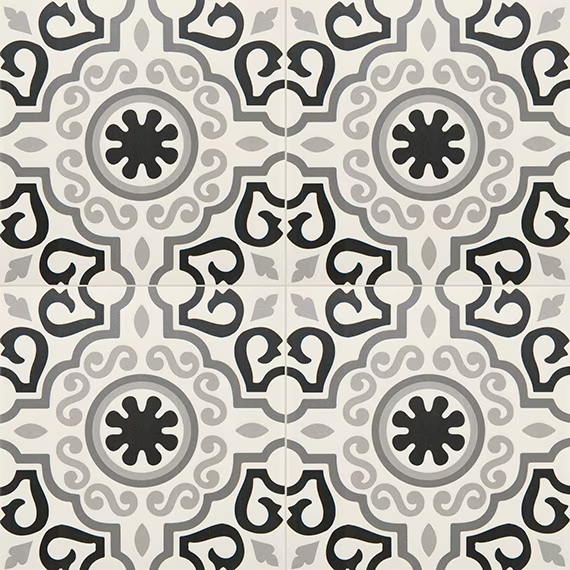 Memoir Crystal Black Ceramic Tile - Matte - 12" X 12"
